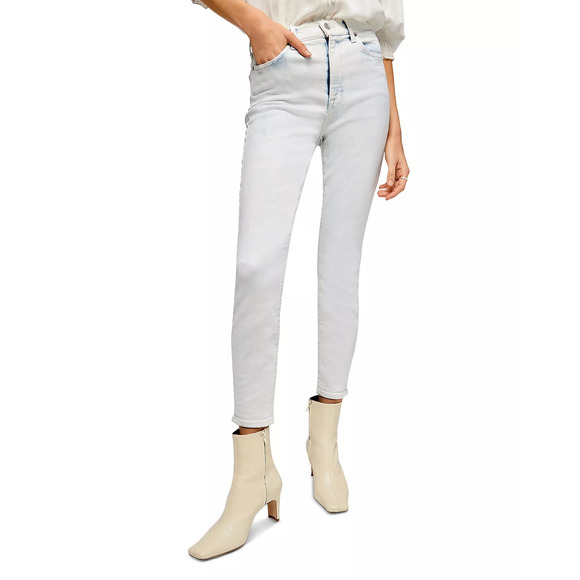 7 For All Mankind Size 27 High Waist Ankle Skinny Jeans Ocean White - Picture 3 of 12